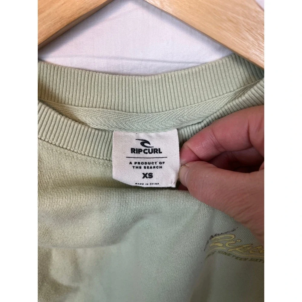 Rip Curl Hawaii Graphic‎ Sweatshirt XS Sage Green Beach-core Surf Vibe Boho